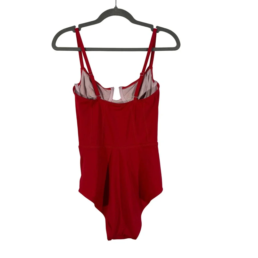 Solid & Striped RE/DONE The Veronica Underwire One Piece Swimsuit Ruby Red XS